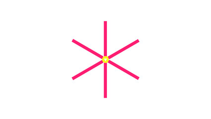 Vibrant pink starburst graphic on a black background