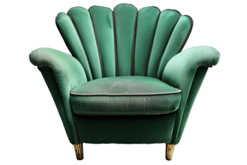 Emerald green Art Deco armchair