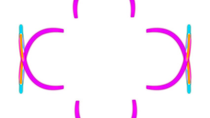 Abstract Neon Light Design with Vibrant Colors on Black Background