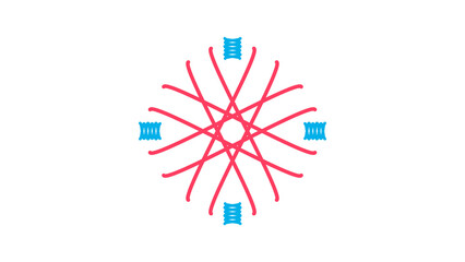 Abstract symmetrical design with radiating lines and teal accents