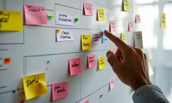 Collaborative project planning on a whiteboard