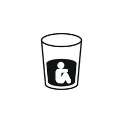 Alcohol Addiction icon. Simple alcohol addiction icon for social media, app and web design. Vector illustration.