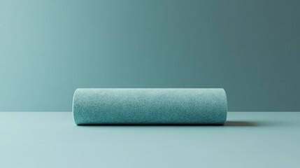 Obraz premium Light teal cylinder on a teal surface