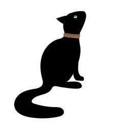 Black cat. Hand drawn illustration