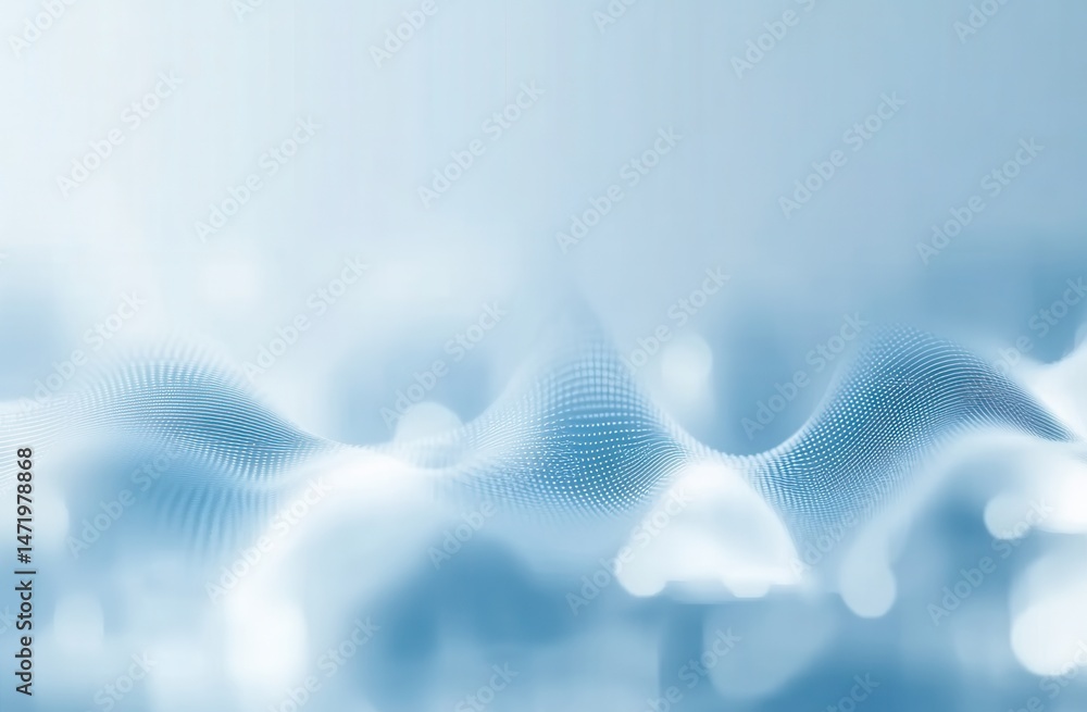 Poster abstract wavy blue light background with particles a digital network texture with modern design and 