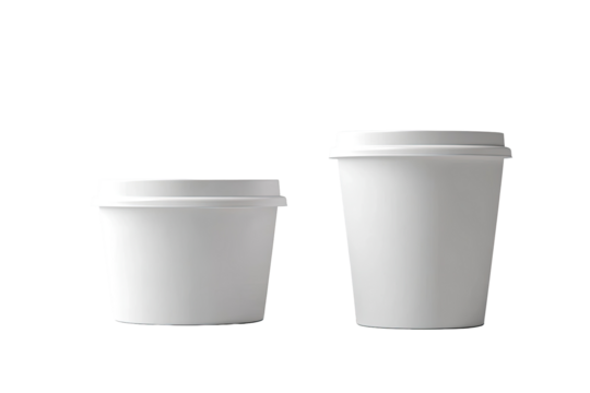 Two white plastic containers
