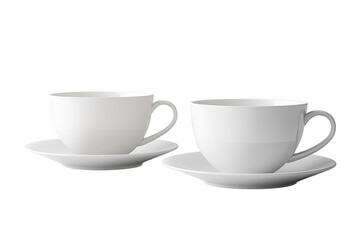 Obraz premium Elegant white teacups and saucers