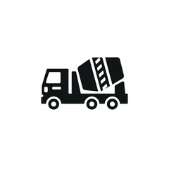 Cement mixer truck icon. Simple cement mixer truck icon for social media, app and web design. Vector illustration.