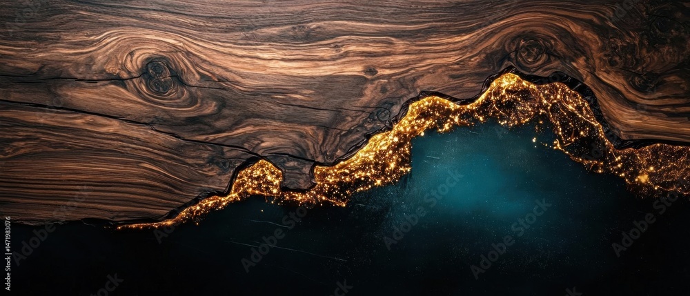 Poster close-up of a wooden surface with a dark background. the wood appears to be a dark brown color with 