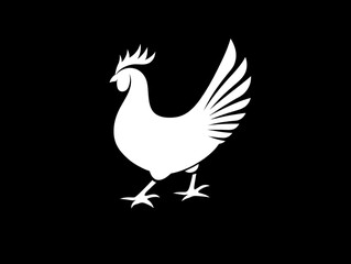 Fototapeta premium Elegant Rooster Silhouette Farm Animal Poultry Bird Cock Graphic Design Element