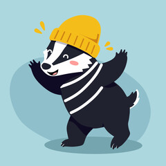 Icon badger cartoon vector svg 