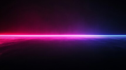 Dynamic light rays in magenta and cobalt sweeping horizontally across black surface, glowing trail edges,
