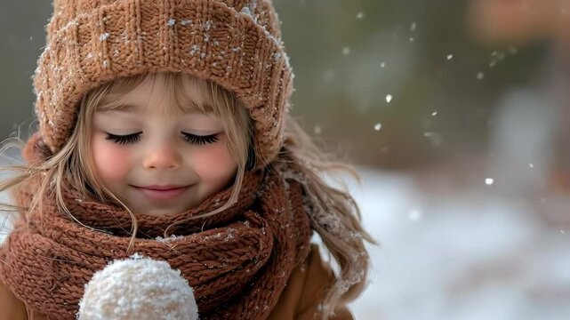Joyful child embracing the winter wonderland
