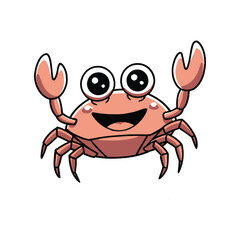 Cute cartoon crab vector art illustration