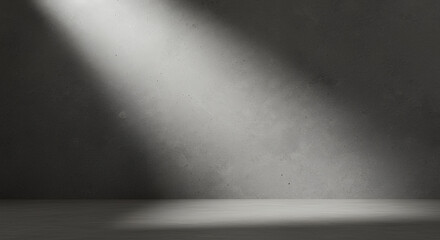 Concrete Room Spotlight: Minimalist Gray Wall & Floor with Dramatic Lighting - Interior Design, Backgrounds & Textures