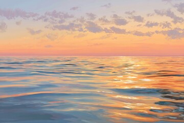 Obraz premium Sunset over a calm ocean, peace