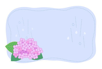 雨とアジサイのフレーム