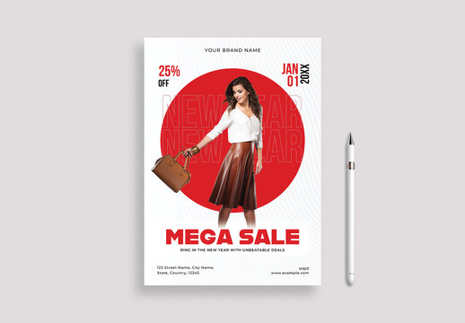 New Year Sale Flyer Layout