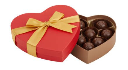 Isolated chocolate heart box