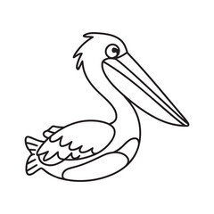 Pelican bird outline vector