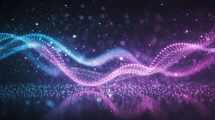 Ethereal Wave of Illuminated Particles in Motion