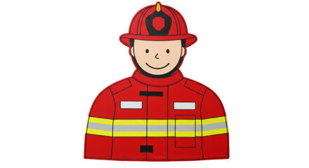 Isolated cartoon fireman character