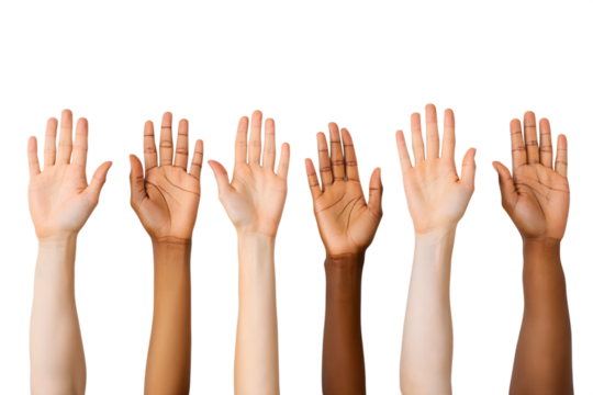 Diverse Hands Raised in Unity A Symbol of Inclusion