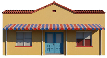 Isolated little house facade