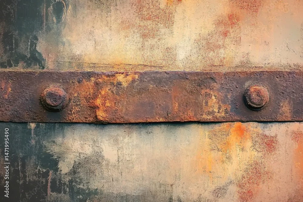 Aufkleber Rusted Metal Texture Background Featuring Weathered Oxidized Iron Surface with Grunge Patterns and Industrial Decay Aged Metallic Detail Close Up