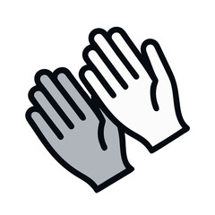 Obraz premium Clapping hands icon in flat style with gray color
