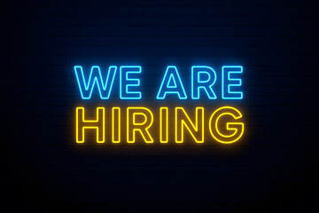 Neon Sign We Are Hiring