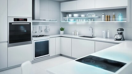 Modern Smart Kitchen with Futuristic Appliances