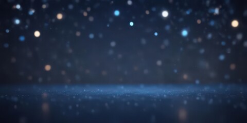 Obraz premium Deep blue bokeh background, blurred lights, elegant texture, graphic, smooth