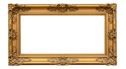 Ornate Gold Picture Frame: Elegant Empty Frame for Art, Photos, Mirrors, & More - Classic Vintage Style Design!
