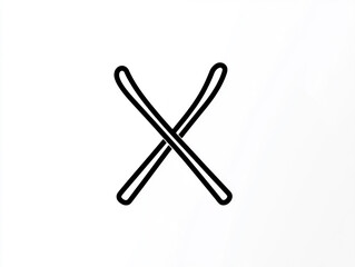 Obraz premium Ski Cross Symbol Winter Sport Snow Recreation Adventure Activity Equipment Gear