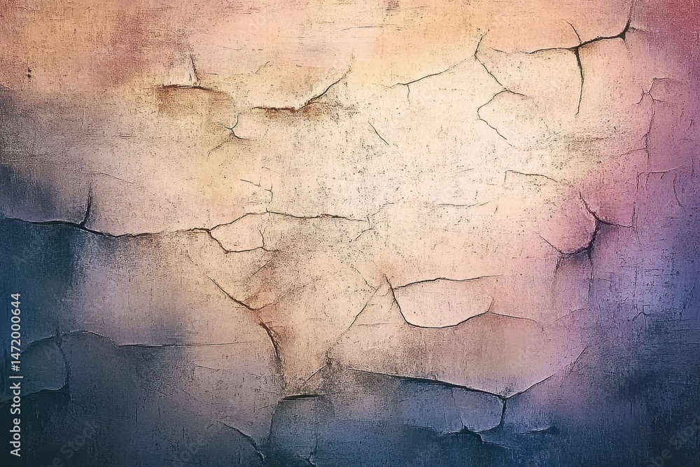 Poster textured wall background in deep blues oranges and white with a distressed grunge finish showing cra