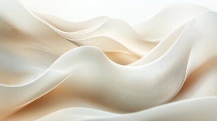 Obraz premium Elegant folds of soft, flowing fabric draped in pale cream.