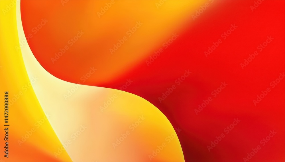 Aufkleber  vibrant red and yellow abstract gradient blur with soft curves for modern web design, branding background, or digital print illustration