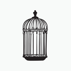vintage birdcage isolated on white