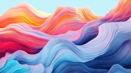 Obraz premium Abstract Colorful Waves in Soft Pastel Tones for Creative Projects