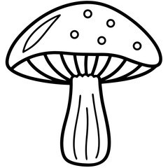 Line Art Shiitake Mushroom Design