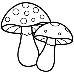 Line Art Shiitake Mushroom Design