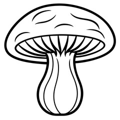 Line Art Shiitake Mushroom Design