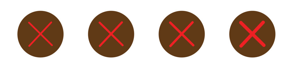 Obraz premium Close Icon Flat art illustration in outline.x icon button, cross or close icon button
