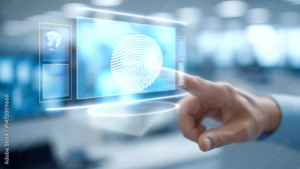 Poster futuristic security control room featuring a dynamic cyber alert dashboard.