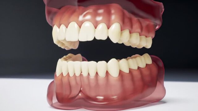 Malocclusion 3D model of human mouth with teeth, perfect for dental, orthodontic, medical, educational, and scientific purposes.