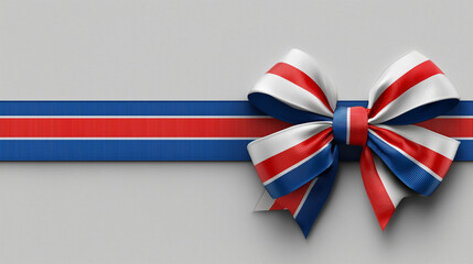 Obraz premium Elegant Bastille Day Background with French Tricolor Ribbon Bow