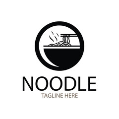 noodle food logo design with flat style