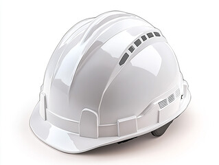 Fototapeta premium White Hard Hat Safety Helmet Construction Worker Head Protection