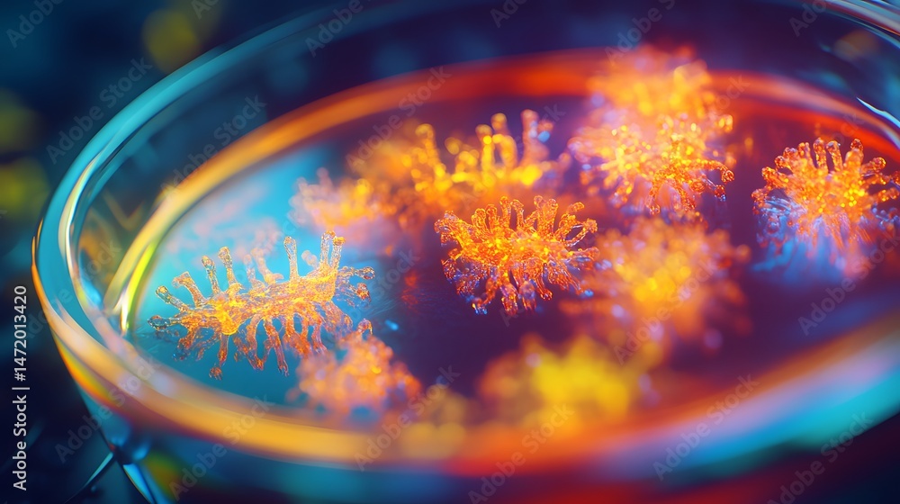 Poster glowing microchip in artistic and realistic style